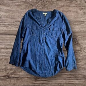 Women's Joie by Anthropology Blue Long Sleeve Top **See Photo #7**